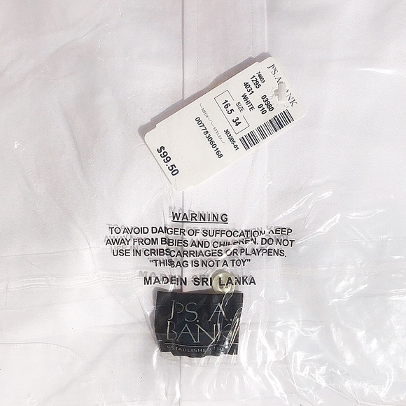 JOS A BANK White Cufflink Button Dress Shirt 16.5" - Picture 6 of 7